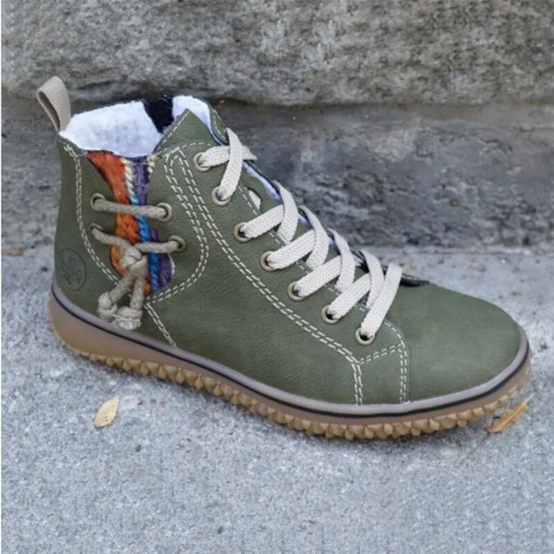 Wasserdichte orthopädische Damenstiefeletten im Retro-Stil