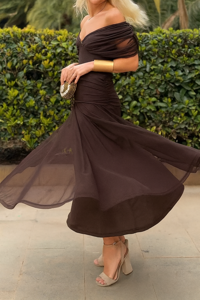 Elegantes Boutonniere-Kleid aus Mesh für Damen