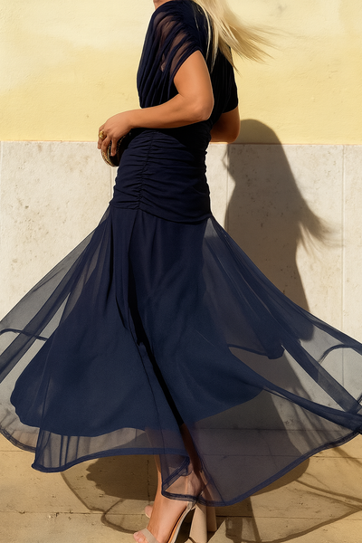 Elegantes Boutonniere-Kleid aus Mesh für Damen