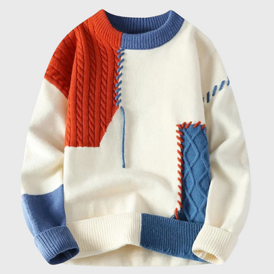 Sweter patchworkowy