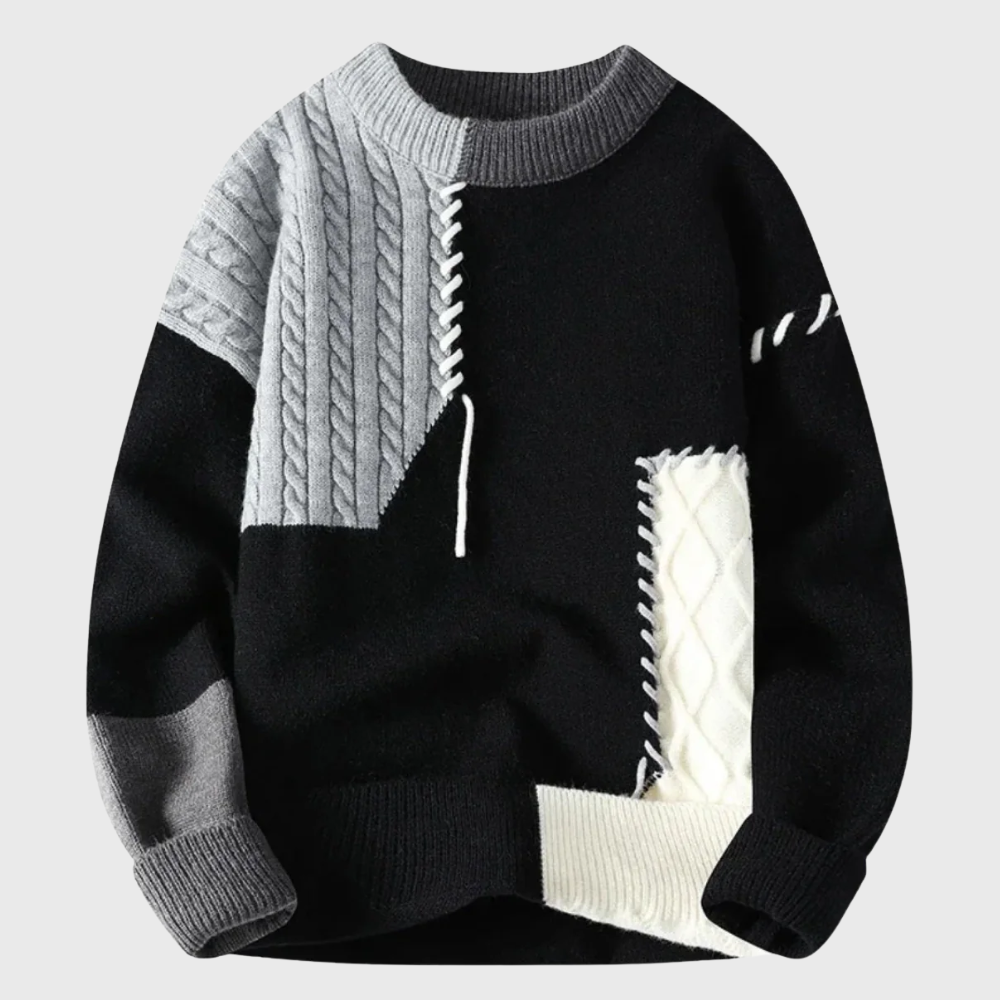 Sweter patchworkowy