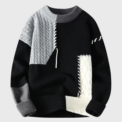Sweter patchworkowy