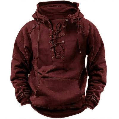 Leon™ - Retro-Outdoor-Kapuzenpullover mit Schnürsenkeln, für Herbst und Winter konzipiert