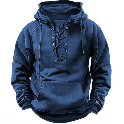 Leon™ - Retro-Outdoor-Kapuzenpullover mit Schnürsenkeln, für Herbst und Winter konzipiert