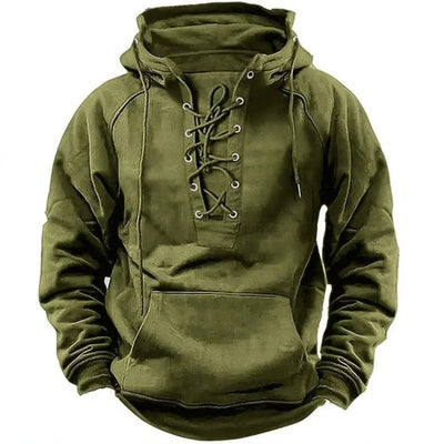 Leon™ - Retro-Outdoor-Kapuzenpullover mit Schnürsenkeln, für Herbst und Winter konzipiert
