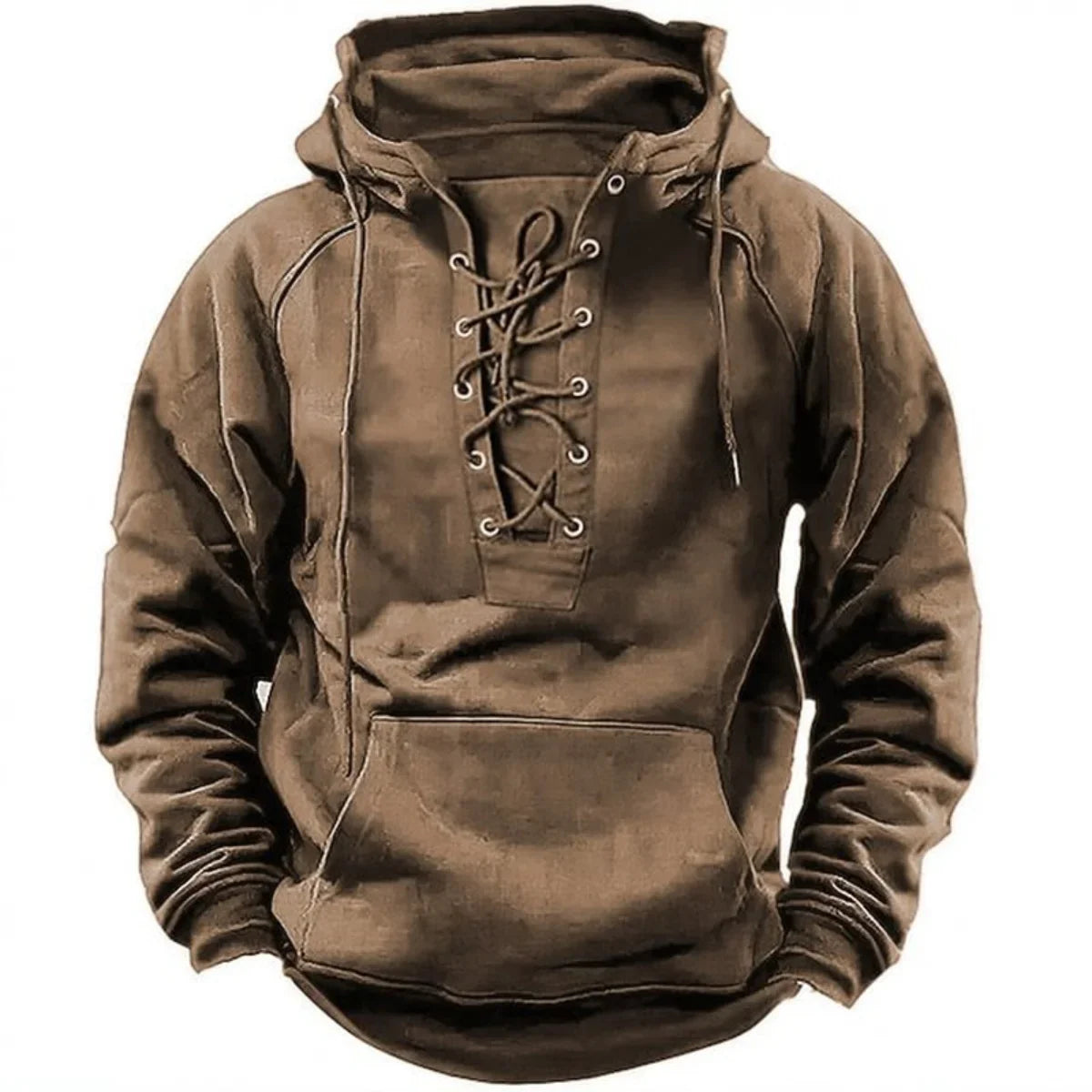 Leon™ - Retro-Outdoor-Kapuzenpullover mit Schnürsenkeln, für Herbst und Winter konzipiert