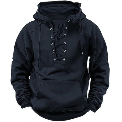 Leon™ - Retro-Outdoor-Kapuzenpullover mit Schnürsenkeln, für Herbst und Winter konzipiert