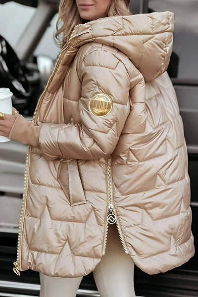Nolwen - Eleganter Wintermantel mit Kapuze und Wattierung